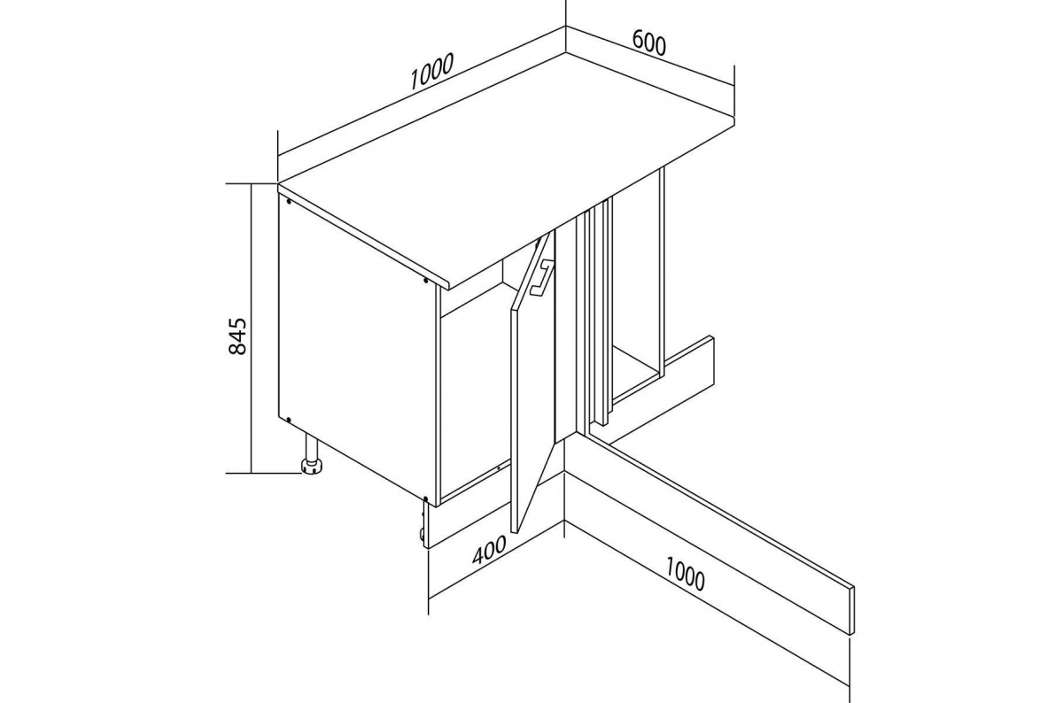 Угловой шкаф для кухни напольный для мойки