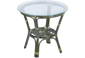 Стол из ротанга Багама, круглый, в цвете олива