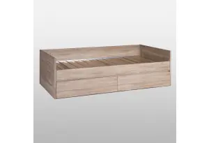 Кровать двухспальная СИРИУС раздвижная с ящиками для хранения, с ортопедическим основанием 90/180х200, цвет Дуб Сонома