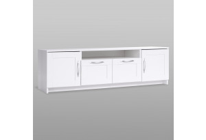 Тумба СИРИУС под телевизор напольня широкая с двумя ящиками, цвет белый