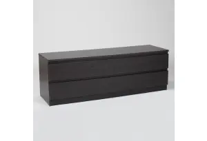 Комод МАЛЬТА низкий с четырьмя выдвижными ящиками, цвет Дуб Венге