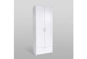 Шкаф СИРИУС двудверный белый с выдвижным ящиком