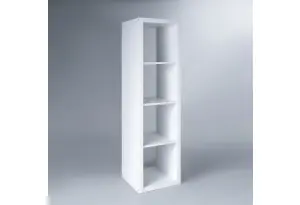 Стеллаж Фора 4 с четырьми открытыми ячейками, тамбурат, цвет белый