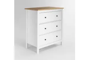 2.08.02.020.14 САГА комод 3 ящика белый/ясень