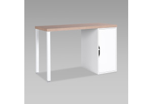 S01514 ИНГАР 1/ДВ/T стол письменный 120x75x55, дуб беленый/белый