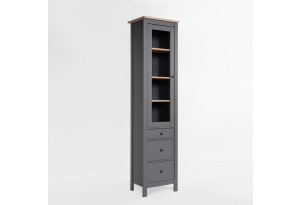 2.08.07.120.15 САГА шкаф с витриной 50 серый/ясень RU