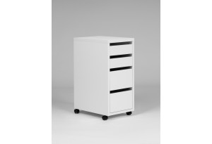 S02832 Компи 4 ящика тумба на колесиках 75x33x50, белый