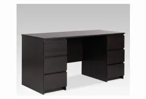 Стол КАСТОР письменный двухтумбовый с шестью ящиками, цвет Дуб Венге