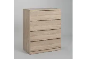 Комод МАЛЬТА высокий с четырьмя выдвижными ящиками, цвет Дуб Сонома