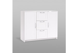 Тумба СИРИУС двухдверная с тремя ящиками, цвет белый