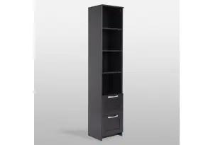 Стеллаж СИРИУС узкий, с двумя ящиками и четырьмя полками, цвет Дуб Венге