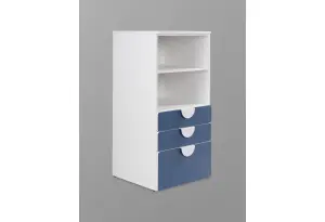 S02436 ПИКСИ стеллаж с 3 ящиками 60x57x123, озорной василек