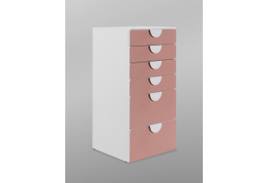 S02528 ПИКСИ комод 6 ящиков 60x57x123, мечтательный пион
