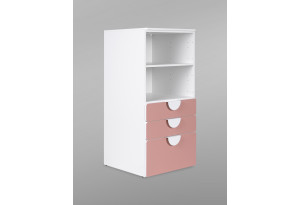 S02535 ПИКСИ стеллаж с 3 ящиками 60x57x123, мечтательный пион