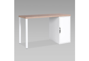 S01545 ИНГАР 2/ДВ/T стол письменный 140x75x55, дуб беленый/белый