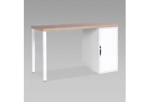 S01545 ИНГАР 2/ДВ/T стол письменный 140x75x55, дуб беленый/белый