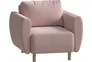 Кресло для отдыха Тулисия светло-розовый, ткань рогожка