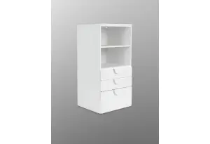 S02023 ПИКСИ стеллаж с 3 ящиками 60x57x123, робкий подснежник