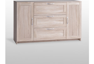 Тумба СИРИУС двухдверная, с тремя выдвижными ящиками, цвет Дуб Сонома