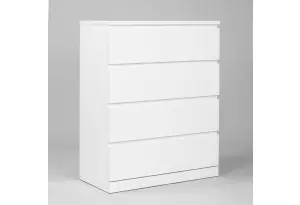 Комод Варма 4 с четырьмя выдвижными ящиками, цвет белый