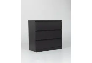 Комод Варма 3 с тремя выдвижными ящиками, цвет ясень черный