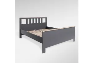2.08.04.070.15 САГА кровать двойная 160х200 серая/ясень