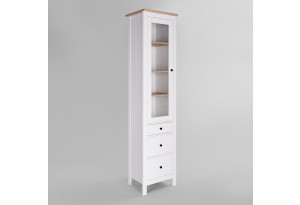 2.08.07.120.14 САГА шкаф с витриной 50 белый/ясень RU