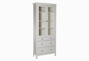 2.08.07.130.1 САГА шкаф с витриной 90 белый RU