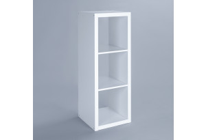 Стеллаж Фора 3, с тремя открытыми ячейками, тамбурат, цвет белый