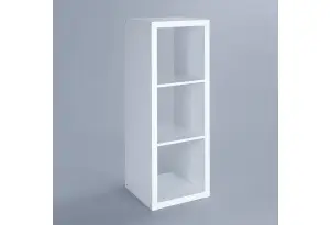 Стеллаж Фора 3, с тремя открытыми ячейками, тамбурат, цвет белый