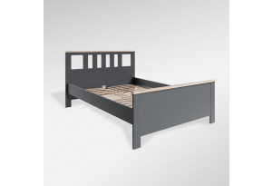 2.08.04.060.15 САГА кровать двойная 140х200 серая/ясень