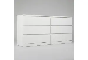 Комод Варма 6Д большой с шестью выдвижными ящиками, цвет белый