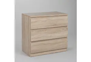 Комод МАЛЬТА с тремя выдвижными ящиками, цвет Дуб Сонома