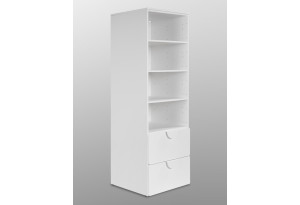 S02030 ПИКСИ стеллаж с 2 ящиками 60x57x183, робкий подснежник