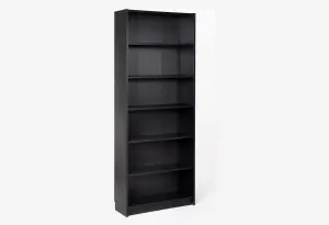 Стеллаж Варма 80, высокий с шестью полками, цвет ясень черный