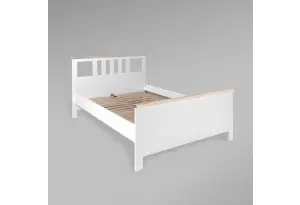 2.08.04.060.14 САГА кровать двойная 140х200 белая/ясень