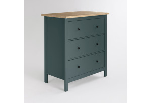 2.08.02.020.16 САГА комод 3 ящика темно-бирюзовый/ясень