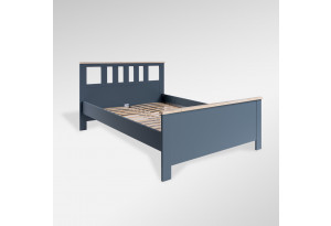 2.08.04.060.16 САГА кровать двойная 140х200 темно-бирюзовая/ясень