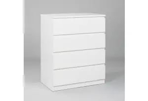 Комод МАЛЬТА высокий с четырьмя выдвижными ящиками, цвет белый