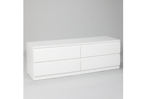 Комод МАЛЬТА низкий с четырьмя выдвижными ящиками, цвет белый