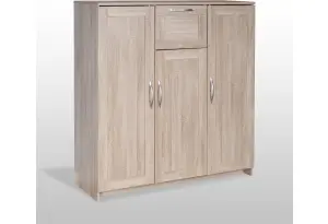 Тумба СИРИУС трехдверная с одним ящиком, цвет Дуб Сонома
