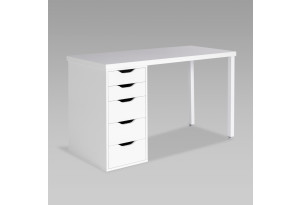 Стол письменный Ингар белый,120x75, с одной тумбой