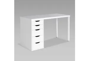 Стол письменный Ингар белый,120x75, с одной тумбой