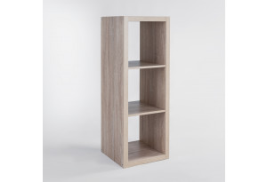 Стеллаж Фора 3, с тремя открытыми ячейками, тамбурат, цвет дуб беленый