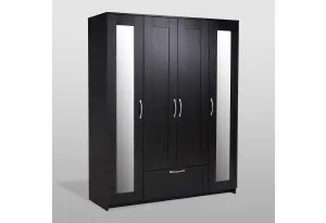 Шкаф комбинированный Сириус 4 двери, 1 ящик, 2 зеркала, дуб венге