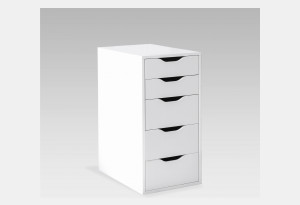 Комод Ингар белый с пятью выдвижными ящиками