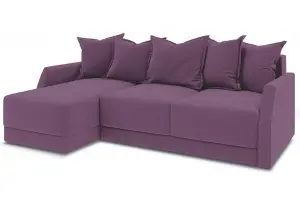 Диван угловой левый «Люксор Slim Т1» (Kolibri Violet (велюр) фиолетовый)