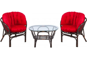 Багама Дуэт с красными подушками (стол овальный)