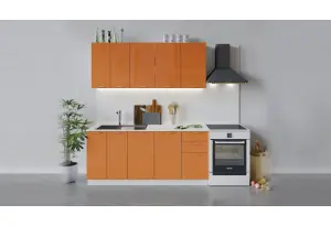 Кухонный гарнитур «Весна» длиной 180 см (Белый/Оранж глянец)