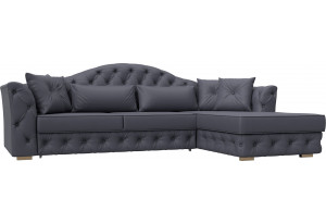 Диван угловой Артис правый угол GRIFON 15 серый (Экокожа)